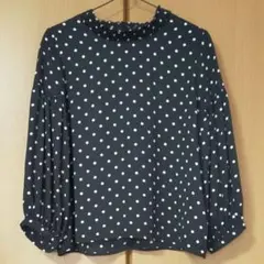 INGNI ドット柄ハイネックブラウス