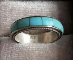 ターコイズ インレイ リング インディアンジュエリー ヴィンテージ
