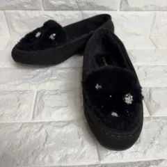 Bridget Birkin ランダムビジュー ムートンシューズ 23.5 黒のサムネイル