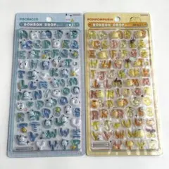 【正規品】新作　ボンボンドロップシール　サンリオ文字　ポチャッコ　ポムポムプリン