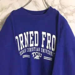 【人気カラー】カレッジロゴ　メキシコ製ヘインズ　ビッグプリント　パープル　ＸＬ☆