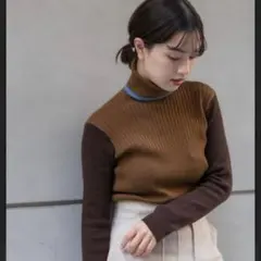 SENSE OF PLACE バイカラータートル　セーター/ニット