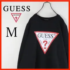 ★美品★GUESS　トレーナー　黒　M　裏起毛　スウェット