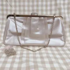 ハンドバッグ/パーティーバッグ/チェーン/ショルダーバッグ/2WAY/ベージュ