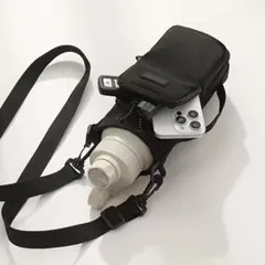 水筒カバー スマホポケット付きブラック
