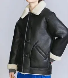 BEAUTY&YOUTH フェイクレザーリバーシブルボアブルゾン