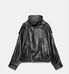 ZARA 黒 レザー ライダースジャケット S