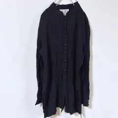 エレナ ブラウス スタンドカラー 長袖 無地 L 黒 大人 上品 お出かけのサムネイル