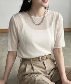 ANGELINA TOKYO ラメ入りシアーTシャツのサムネイル