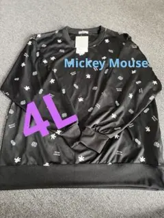新品【大きいサイズ】4Lミッキーマウス プリントトレーナー薄手