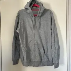グレー ジップアップフーディ