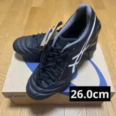 アシックス 26.0 DSライトクラブ ワイド 黒ブラック シルバー 人工芝土