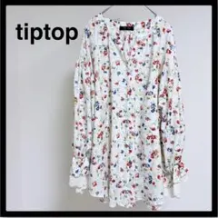 tiptop 花柄 長袖 ブラウス レース 花柄 白ブラウス M長袖 シャツ 夏のサムネイル