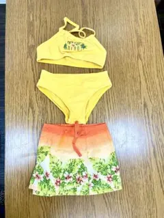 ケンゾー　KENZO　水着　パレオ付きビキニ　３点セット　黄色　110