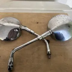 バイク用ミラー 2個セット シルバー/ブラック