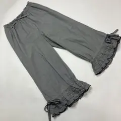 ピンクハウス 黒×白ギンガムチェック ピコフリル使い ドロワーズ