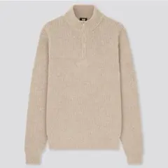 ウォッシャブルミドルゲージハーフジップ