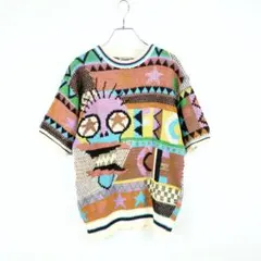 ◆FICCE UOMO(フィッチェ) 熱帯魚モチーフのハンドニット/美品◆ ◇FICCE UOMO(フィッチェ) 熱帯魚モチーフのハンドニット/美品