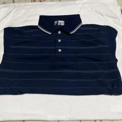 【紳士用】ポロシャツ　長袖　薄手　Mサイズ　ネイビー