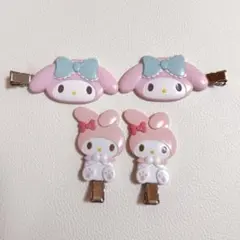 サンリオ マイメロディ マイメロ 前髪クリップ 4個セット まとめ売り ヘアピン