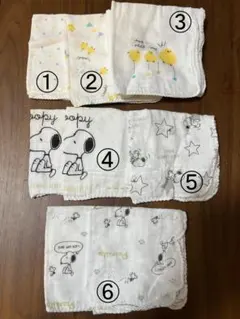 ガーゼハンカチセット スヌーピー ひよこ柄