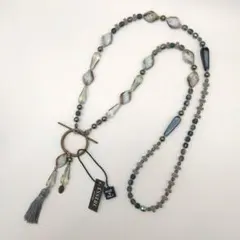 新品/未使用 イタリア製 オリジナルパーツ＆タッセル付きマンテル留め具ネックレス