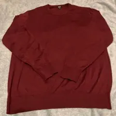 【新品未使用】XL メリノクルーネックセーターwine