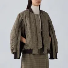 GU × rokh キルティングブルゾン チェック