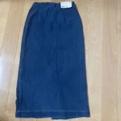 ユニクロ デニムジャージーナローロングスカート