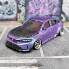 トミカ改造 ホンダ シビックタイプRマジョーラ青 深リム深リム