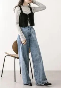 ミスティック　シャギーニットビスチェ　黒