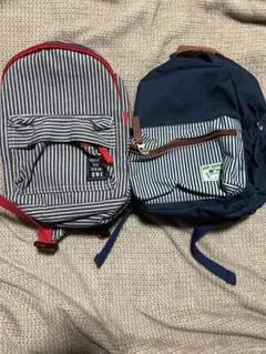 ストライプとネイビーのバックパックセット