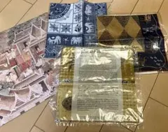 タイシルク　ジム・トンプソン　ハンカチ3枚&ショッパー2枚