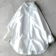 2024極美品スローブイエナ　リネンコットン長袖シャツ　F　麻綿　ホワイト系