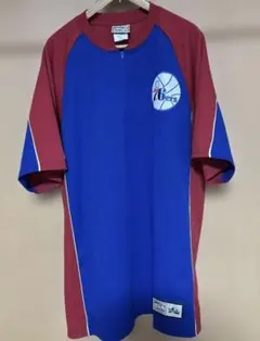Majestic NBA 76ers ハーフジップ ウォームアップシャツのサムネイル