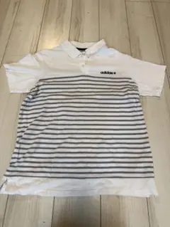 【美品】adidas NEO アディダス ポロシャツ L ホワイト ボーダーのサムネイル