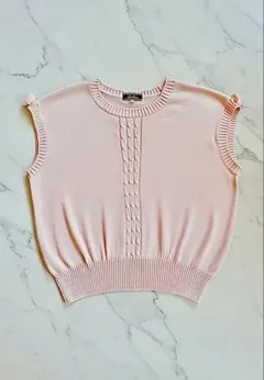 Leilianノースリーブ ニット ピンク リボンのサムネイル