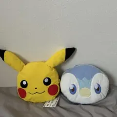 ポケモン　大きい顔型ぬいぐるみポーチ　ピカチュウ　ポッチャマ