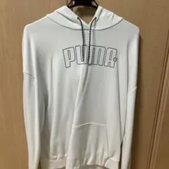 PUMA ホワイト フード付き パーカー