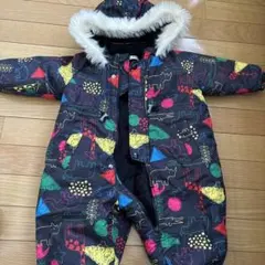 80センチ　スノーウェア　動物柄ブラック
