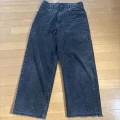 GU ダークグレー ワイドパンツ 30