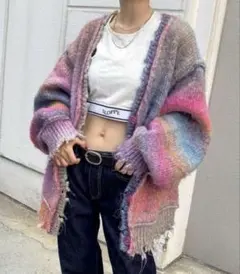 【美品】WHO'S WHO gallery グラデニットカーデ