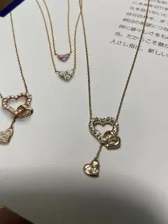 ヴァンドーム青山 K18PG　ダイヤネックレス　ハート　稼働　※入手困難