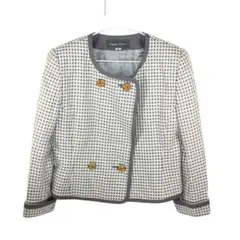 Chalet Blanc ツイード ノーカラージャケット ウール シルク 日本製のサムネイル