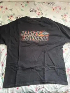 ⭐ ハーレーダビッドソン ロゴ Tシャツ クルーネック L 黒 綿 お出かけ 