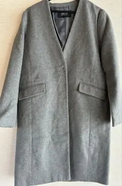 COMME CA ISM コムサイズム　グレー ロングコート 7号