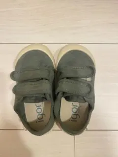 igor ベビーシューズ オリーブグリーン ベルクロ 22