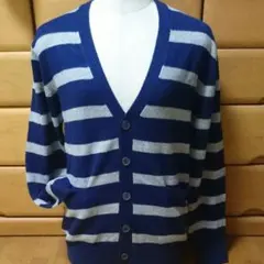 未使用 Sサイズ★メンズ カシミヤタッチ ボーダーカーディガン♪