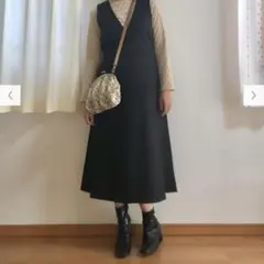 S*w様 ⭐︎GU⭐︎Vネックジャンパードレス　M ブラック