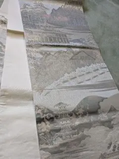 風景画 袋帯 絹